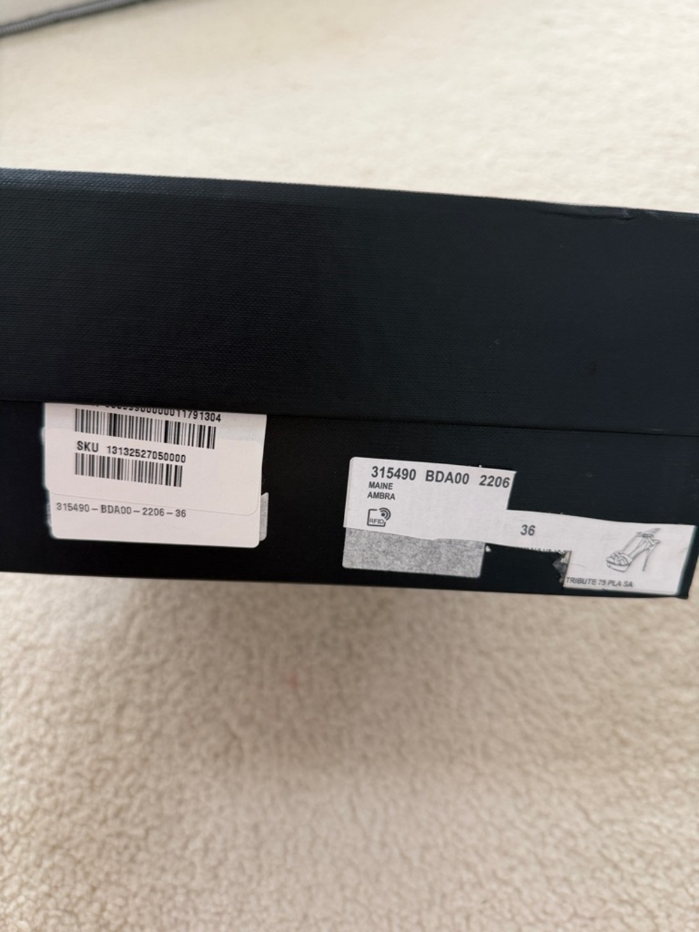 Saint Laurent tribute navy Leather Woven T-Strap Sandals with Gold Accents - Picture 12 of 13